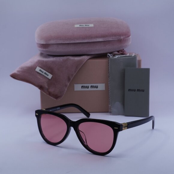 Miu Miu MU12ZSF 16K1D0 Sunglasses Black Aviator Frame